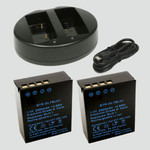 Replacement Battery Kit for Olympus OM-D E-M1X (2-Pack, 2000mAh) + Dual USB Charger