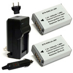 Replacement Battery Kit for Nikon EN-EL24 (2-Pack, 1050mAh) + Charger & Car Adapter