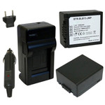 Replacement Battery Kit for Panasonic G1K (2-Pack, 1500mAh) + Charger & Car Adapter