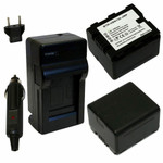 Replacement Battery Kit for Panasonic HC-X920 (2-Pack, 1400mAh) + Charger with EU Plug & 12V Car Adapter
