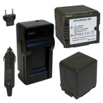 Replacement Battery Kit for Panasonic HDC-TM700 (2-Pack, 3000mAh) + Charger with EU Plug & 12V Car Adapter