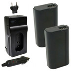 Replacement Battery Kit for Panasonic Lumix DC-S1R (2-Pack, 3500mAh) + Charger & Car Adapter
