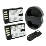 Replacement Battery Kit for Panasonic Lumix DMC-GH4 (2-Pack, 2000mAh) + Dual USB Charger