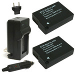 Replacement Battery Kit for Panasonic Lumix DMC-G3 (2-Pack, 1500mAh) + Charger & Car Adapter
