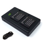 Replacement Battery Kit for Panasonic Lumix DMC-FT5 (2-Pack, 1300mAh) + Dual USB Charger