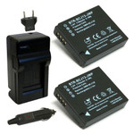 Replacement Battery Kit for Panasonic Lumix DMC-LX7 (2-Pack, 1600mAh) + Charger & Car Adapter
