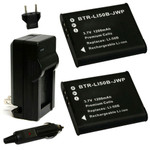 Replacement Battery Kit for Pentax RZ10 (2-Pack, 1200mAh) + Charger & Car Adapter