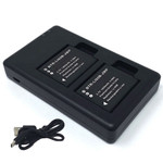 Replacement Battery Kit for Pentax WG-4 (2-Pack, 1200mAh) + Dual USB Charger