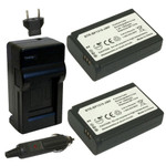 Replacement Battery Kit for Samsung NX210 (2-Pack, 1500mAh) + Charger & Car Adapter