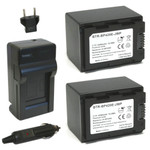Replacement Battery Kit for Samsung HMX-H200 (2-Pack, 4200mAh) + Charger & Car Adapter