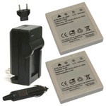 Replacement Battery Kit for Samsung L700S (2-Pack, 1300mAh) + Charger with EU Plug & 12V Car Adapter