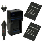 Replacement Battery Kit for Samsung IA-BP90A (2-Pack, 1400mAh) + Charger & Car Adapter