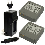 Replacement Battery Kit for Samsung VP-HMX20C (2-Pack, 1200mAh) + Charger & Car Adapter