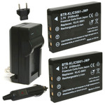 Replacement Battery Kit for Sanyo VPC-FH1 (2-Pack, 2100mAh) + Charger & Car Adapter