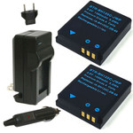 Replacement Battery Kit for Sigma DP1 Merrill (2-Pack, 1400mAh) + Charger & Car Adapter