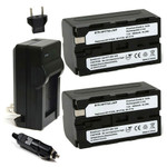 Replacement Battery Kit for Sony CCD-TR12 (2-Pack, 4900mAh) + Charger with EU Plug & 12V Car Adapter