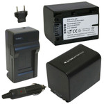Replacement Battery Kit for Sony HDR-PJ340 (2-Pack, 2500mAh) + Charger & Car Adapter