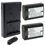 Replacement Battery Kit for Sony NP-FV40 (2-Pack, 1200mAh) + Dual USB Charger
