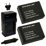 Replacement Battery Kit for Toshiba DP2 Merrill (2-Pack, 1700mAh) + Charger & Car Adapter