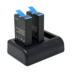 Replacement Battery Kit for GoPro ACDBD-001 (2-Pack, 1440mAh) + Triple USB Charger