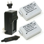 Replacement Battery Kit for Canon EOS Rebel T2i (2-Pack, 2000mAh) + Charger & Car Adapter
