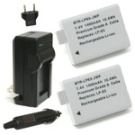 Replacement Battery Kit for Canon LP-E5 (2-Pack, 1400mAh) + Charger & Car Adapter
