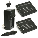 Replacement Battery Kit for Fujifilm FinePix F505EXR (2-Pack, 1100mAh) + Charger & Car Adapter
