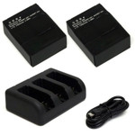 Replacement Battery Kit for GoPro AHDBT-302 (2-Pack, 1200mAh) + Dual USB Charger