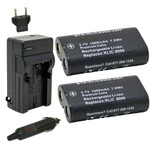 Replacement Battery Kit for Kodak Z8612 IS (2-Pack, 1900mAh) + Charger & Car Adapter