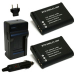 Replacement Battery Kit for Nikon Coolpix P900s (2-Pack, 2200mAh) + Charger & Car Adapter