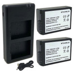Replacement Battery Kit for Nikon Z 50 (2-Pack, 1280mAh) + Dual USB Charger