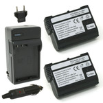 Replacement Battery Kit for Nikon Z6III (2-Pack, 2000mAh) + Charger & Car Adapter
