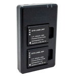 Replacement Battery Kit for Olympus SH-60 (2-Pack, 1300mAh) + Dual USB Charger