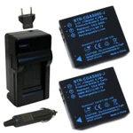 Replacement Battery Kit for Panasonic DMC-FX100 (2-Pack, 1700mAh) + Charger & Car Adapter