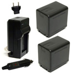 Replacement Battery Kit for Panasonic HC-V720 (2-Pack, 3880mAh) + Charger with EU Plug & 12V Car Adapter