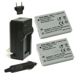 Replacement Battery Kit for Canon PowerShot SD700 IS (2-Pack, 1400mAh) + Charger & Car Adapter