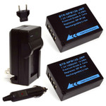 Replacement Battery Kit for Fujifilm HS50EXR (2-Pack, 1400mAh) + Charger & Car Adapter