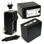 Replacement Battery Kit for Panasonic AG-AC8EJ (2-Pack, 7800mAh) + Charger with EU Plug & 12V Car Adapter