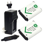Replacement Battery Kit for Sony DVZV1 (2-Pack, 1600mAh) + Charger & Car Adapter