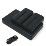 Replacement Battery Kit for Sony HeadPLUS (2-Pack, 2600mAh) + Dual USB Charger