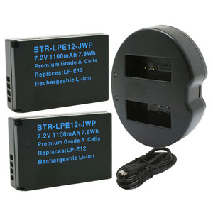 Replacement Battery Kit for Canon EOS M100 (2-Pack, 1100mAh) + Dual USB Charger