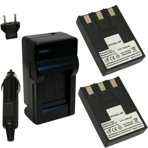 Replacement Battery Kit for Canon IXY Digital D53Z (2-Pack, 1100mAh) + Charger & Car Adapter