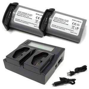 Replacement Battery Kit for Canon EOS-1D Mark IV (2-Pack, 3350mAh) + Dual USB Charger