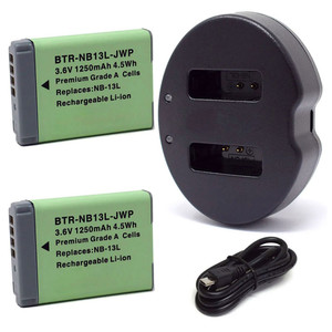 Replacement Battery Kit for Canon PowerShot SX740 HS (2-Pack, 1250mAh) + Dual USB Charger