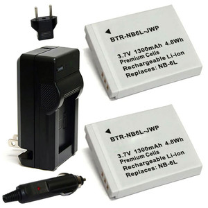 Replacement Battery Kit for CAS CAMKORY (2-Pack, 1300mAh) + Charger & Car Adapter