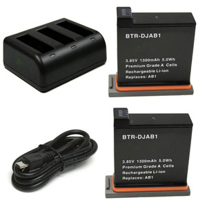 Replacement Battery Kit for DJI OSMO AB1 (2-Pack, 13000mAh) + Dual USB Charger