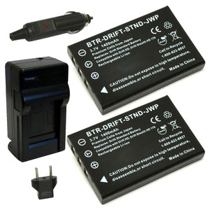 Replacement Battery Kit for Drift DSTBAT Standard (2-Pack, 1400mAh) + Charger & Car Adapter