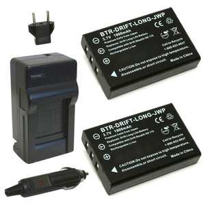 Replacement Battery Kit for Drift LLBAT (2-Pack, 1900mAh) + Charger & Car Adapter