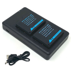 Replacement Battery Kit for Fujifilm Fuji NP-W126 (2-Pack, 1400mAh) + Dual USB Charger