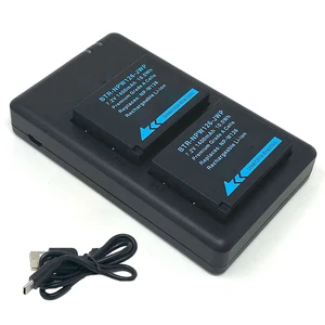 Replacement Battery Kit for Fujifilm NP-W126S (2-Pack, 1400mAh) + Dual USB Charger